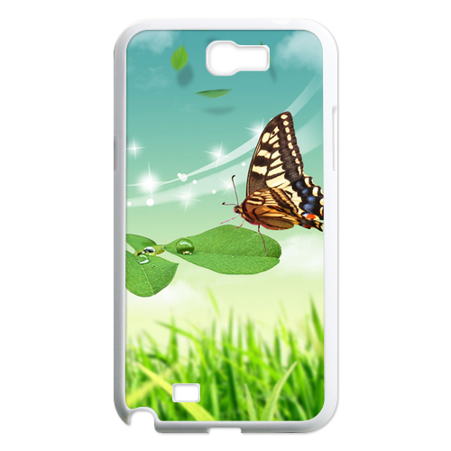 butterfly on the leaf Case for Samsung Galaxy Note 2 N7100
