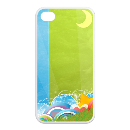 green  picture Case for Iphone 4,4s (TPU)