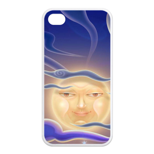 sun face Case for Iphone 4,4s (TPU)