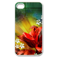 big red flower Case for iPhone 4,4S