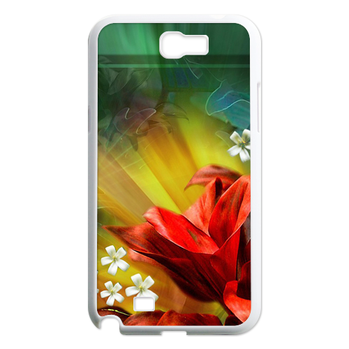 big red flower Case for Samsung Galaxy Note 2 N7100