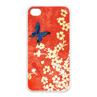 butterfly with the flowers Case for Iphone 4,4s (TPU)