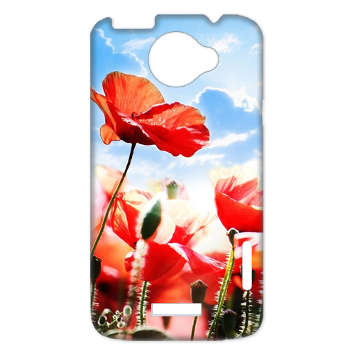 red flowers Case for HTC One X +