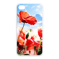 red flowers Case for Iphone 4,4s (TPU)