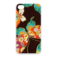 colorful butterfliers Case for Iphone 4,4s (TPU)
