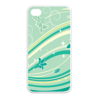 flower green leaf design Case for Iphone 4,4s (TPU)