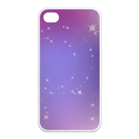 purple romantic stars Case for Iphone 4,4s (TPU)