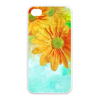yellow chrythemums Case for Iphone 4,4s (TPU)