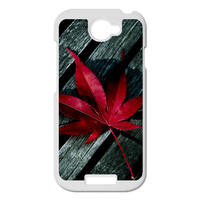 red maple leaf on the wood Personalized Case for HTC ONE S
