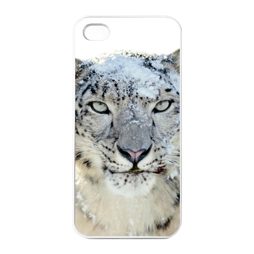 white leopard Charging Case for Iphone 4
