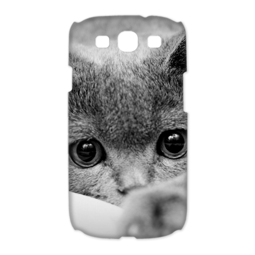 grey cat Case for Samsung Galaxy S3 I9300 (3D)