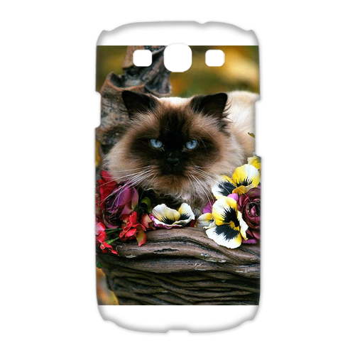 the cat in the flower basket Case for Samsung Galaxy S3 I9300 (3D)