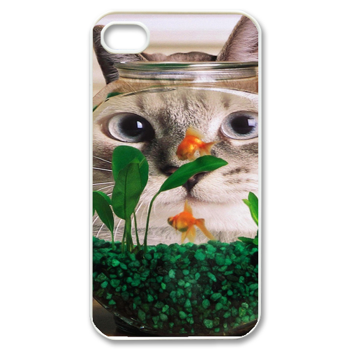 the glass cat Case for iPhone 4,4S