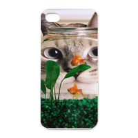 the glass cat Charging Case for Iphone 4