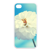 white beauty flower Case for Iphone 4,4s (TPU)