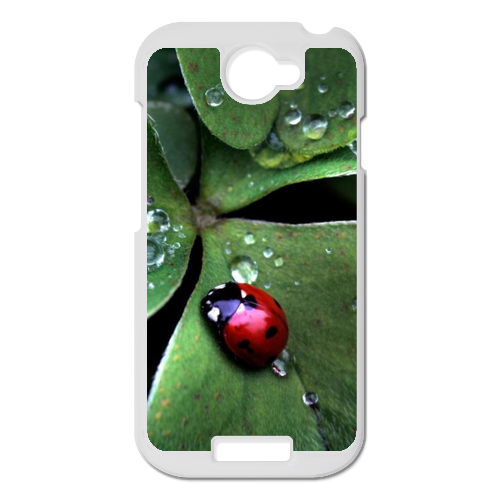 Coccinella septempunctata with three leaves Personalized Case for HTC ONE S