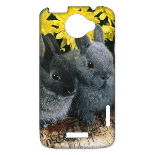 two grey rabbits Case for HTC One X +