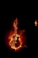 the burning guitar