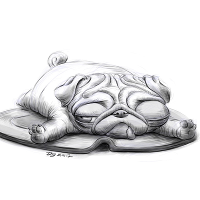 sleeping shar pei