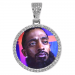 Round Silver Photo Pendant with Rope Chain