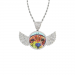 Wings Silver Photo Pendant with Rope Chain