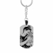 Engraved Black Titanium Steel Photo Tag Keychain