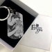 Engraved Black Titanium Steel Photo Tag Keychain