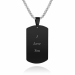 Engraved Black Titanium Steel Photo Tag Necklace