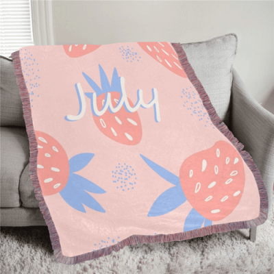 Ultra-Soft Mixed Pink Fringe Blanket 40"x50"