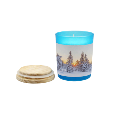 Blue Glass Candle Cup (Wood Sage & Sea Salt)