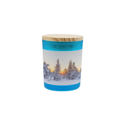 Blue Glass Candle Cup (Wood Sage & Sea Salt)