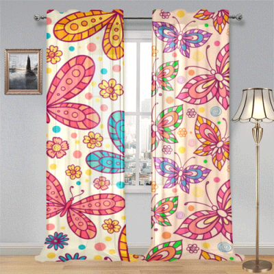 Gauze Curtain 28"x95" (Two Pieces)