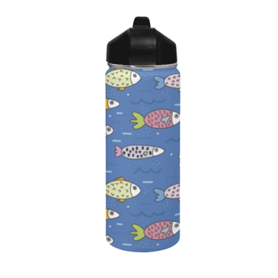 Water Insulated Bottles With Straw Lid(18 OZ )