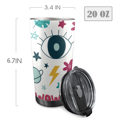 Custom Tumbler with Black Lid (20oz ）