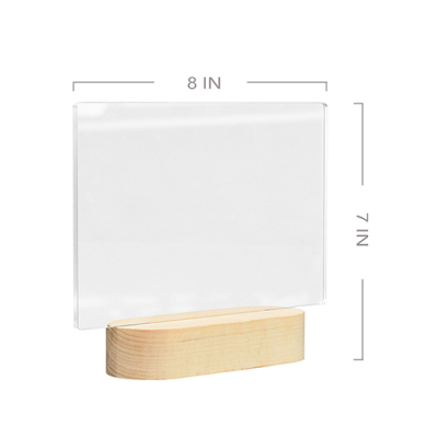 Acrylic Photo Frame with Wooden Stand 8"x6.5"