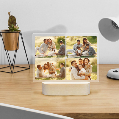 Acrylic Photo Frame with Wooden Stand 8"x6.5"