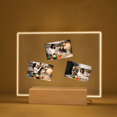 Acrylic Photo Frame with Light Base 8"x6"