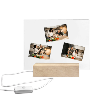 Acrylic Photo Frame with Light Base 8"x6"